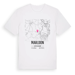 Marldon karta t-shirt – ekologisk bomull t-shirt från Pinshirt