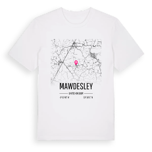 Mawdesley karta t-shirt – ekologisk bomull t-shirt från Pinshirt