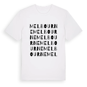 Melbourne ordlek t-shirt – ekologisk bomull t-shirt från Pinshirt