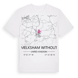 Melksham Without karta t-shirt – ekologisk bomull t-shirt från Pinshirt