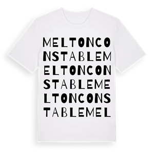 Melton Constable ordlek t-shirt – ekologisk bomull t-shirt från Pinshirt