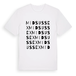 Mid Sussex ordlek t-shirt – ekologisk bomull t-shirt från Pinshirt