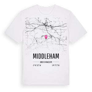 Middleham karta t-shirt – ekologisk bomull t-shirt från Pinshirt