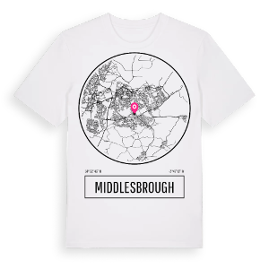 Middlesbrough t-shirt – ekologisk bomull t-shirt från Pinshirt