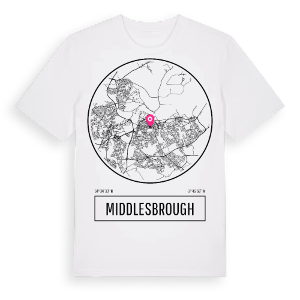 Middlesbrough t-shirt – ekologisk bomull t-shirt från Pinshirt