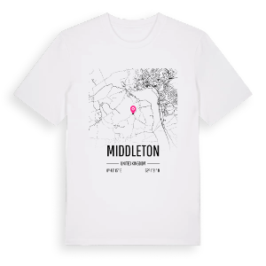 Middleton karta t-shirt – ekologisk bomull t-shirt från Pinshirt