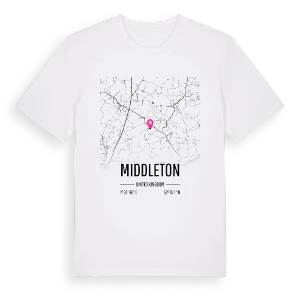 Middleton karta t-shirt – ekologisk bomull t-shirt från Pinshirt