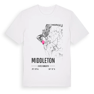 Middleton karta t-shirt – ekologisk bomull t-shirt från Pinshirt