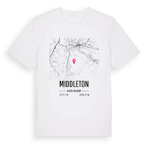 Middleton karta t-shirt – ekologisk bomull t-shirt från Pinshirt