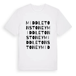 Middleton Stoney ordlek t-shirt – ekologisk bomull t-shirt från Pinshirt