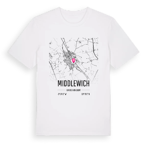 Middlewich karta t-shirt – ekologisk bomull t-shirt från Pinshirt