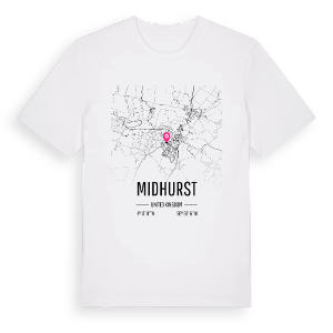 Midhurst karta t-shirt – ekologisk bomull t-shirt från Pinshirt