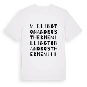 Millington and Rostherne ordlek t-shirt – ekologisk bomull t-shirt från Pinshirt
