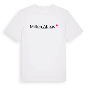 Milton Abbas hjärta t-shirt – ekologisk bomull t-shirt från Pinshirt