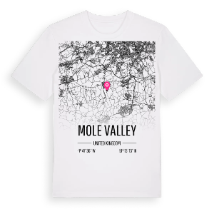 Mole Valley karta t-shirt – ekologisk bomull t-shirt från Pinshirt