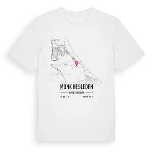 Monk Hesleden karta t-shirt – ekologisk bomull t-shirt från Pinshirt