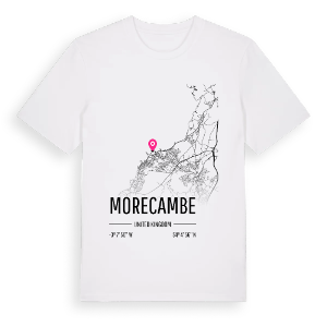 Morecambe karta t-shirt – ekologisk bomull t-shirt från Pinshirt