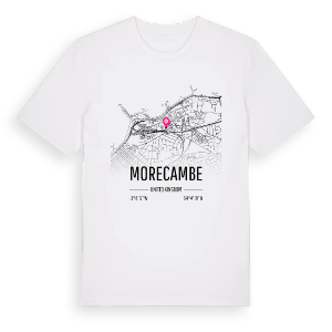 Morecambe karta t-shirt – ekologisk bomull t-shirt från Pinshirt
