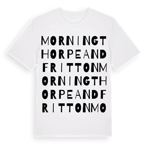 Morningthorpe and Fritton ordlek t-shirt – ekologisk bomull t-shirt från Pinshirt