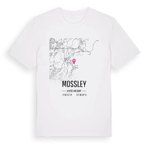 Mossley karta t-shirt – ekologisk bomull t-shirt från Pinshirt