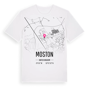 Moston karta t-shirt – ekologisk bomull t-shirt från Pinshirt