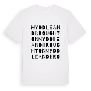 Myddle and Broughton ordlek t-shirt – ekologisk bomull t-shirt från Pinshirt