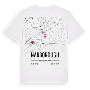 Narborough karta t-shirt – ekologisk bomull t-shirt från Pinshirt