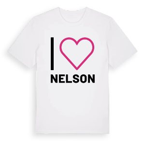 Jag älskar Nelson t-shirt stort tryck – ekologisk bomull t-shirt från Pinshirt