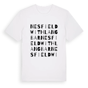 Nesfield with Langbar ordlek t-shirt – ekologisk bomull t-shirt från Pinshirt
