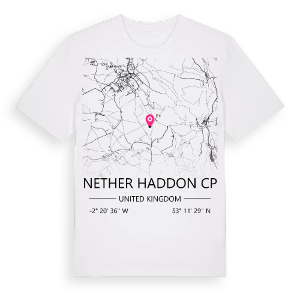 Nether Haddon CP karta t-shirt – ekologisk bomull t-shirt från Pinshirt
