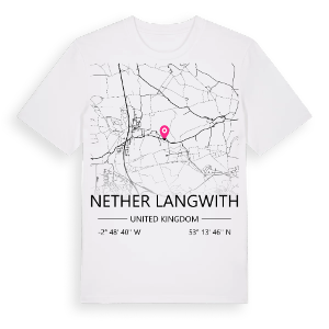 Nether Langwith karta t-shirt – ekologisk bomull t-shirt från Pinshirt
