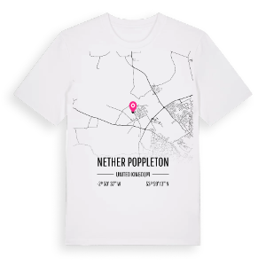 Nether Poppleton karta t-shirt – ekologisk bomull t-shirt från Pinshirt