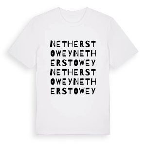 Nether Stowey ordlek t-shirt – ekologisk bomull t-shirt från Pinshirt
