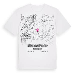 Nether Whitacre CP karta t-shirt – ekologisk bomull t-shirt från Pinshirt
