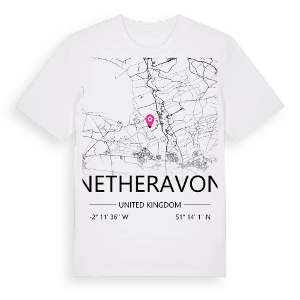 Netheravon karta t-shirt – ekologisk bomull t-shirt från Pinshirt