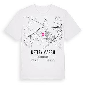 Netley Marsh karta t-shirt – ekologisk bomull t-shirt från Pinshirt