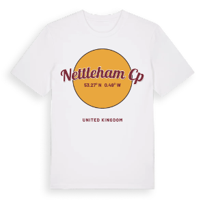 Nettleham CP cirkel t-shirt – ekologisk bomull t-shirt från Pinshirt