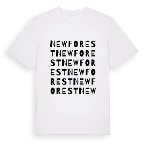New Forest ordlek t-shirt – ekologisk bomull t-shirt från Pinshirt