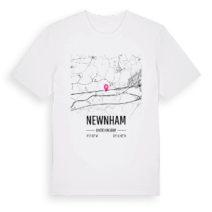 Newnham karta t-shirt – ekologisk bomull t-shirt från Pinshirt