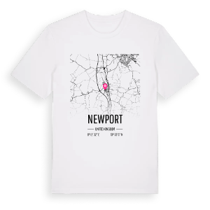 Newport karta t-shirt – ekologisk bomull t-shirt från Pinshirt