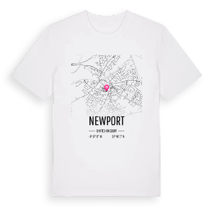 Newport karta t-shirt – ekologisk bomull t-shirt från Pinshirt