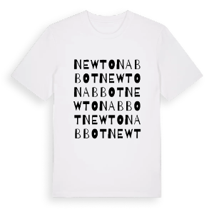 Newton Abbot ordlek t-shirt – ekologisk bomull t-shirt från Pinshirt