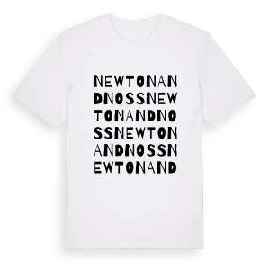 Newton and Noss ordlek t-shirt – ekologisk bomull t-shirt från Pinshirt