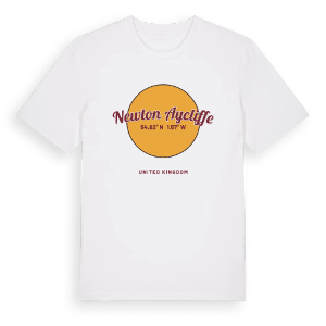 Newton Aycliffe cirkel t-shirt – ekologisk bomull t-shirt från Pinshirt