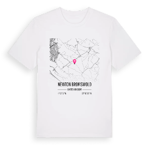 Newton Bromswold karta t-shirt – ekologisk bomull t-shirt från Pinshirt
