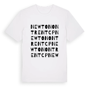 Newton on Trent CP ordlek t-shirt – ekologisk bomull t-shirt från Pinshirt