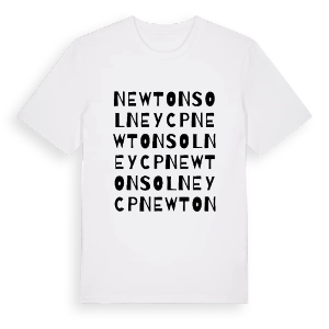 Newton Solney CP ordlek t-shirt – ekologisk bomull t-shirt från Pinshirt
