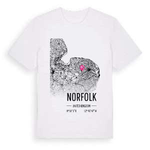 Norfolk karta t-shirt – ekologisk bomull t-shirt från Pinshirt