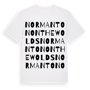 Normanton on the Wolds ordlek t-shirt – ekologisk bomull t-shirt från Pinshirt