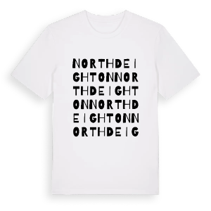 North Deighton ordlek t-shirt – ekologisk bomull t-shirt från Pinshirt